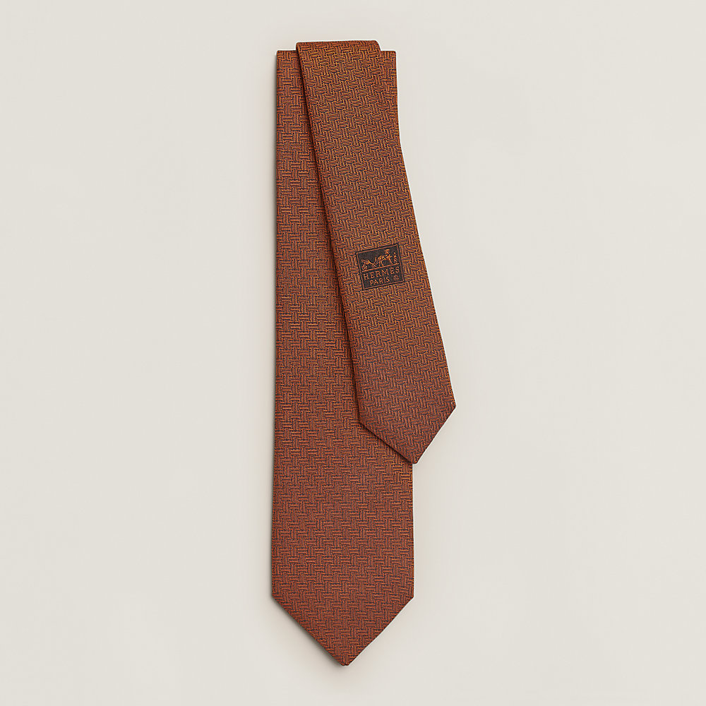 シルクタイ 7 cm 《テール・ドゥ・H》 - オレンジ | Hermès - エルメス